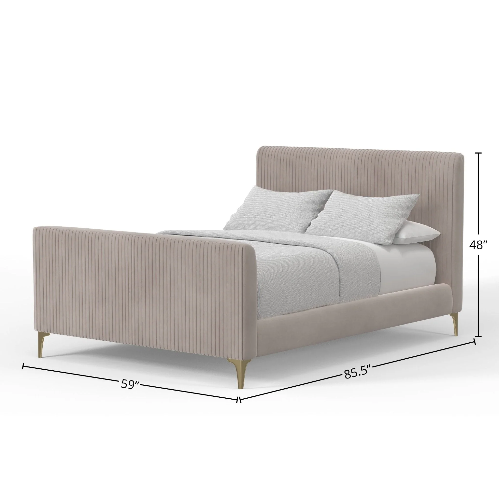 Zaldy Platform Bed, Light Grey - Image 8