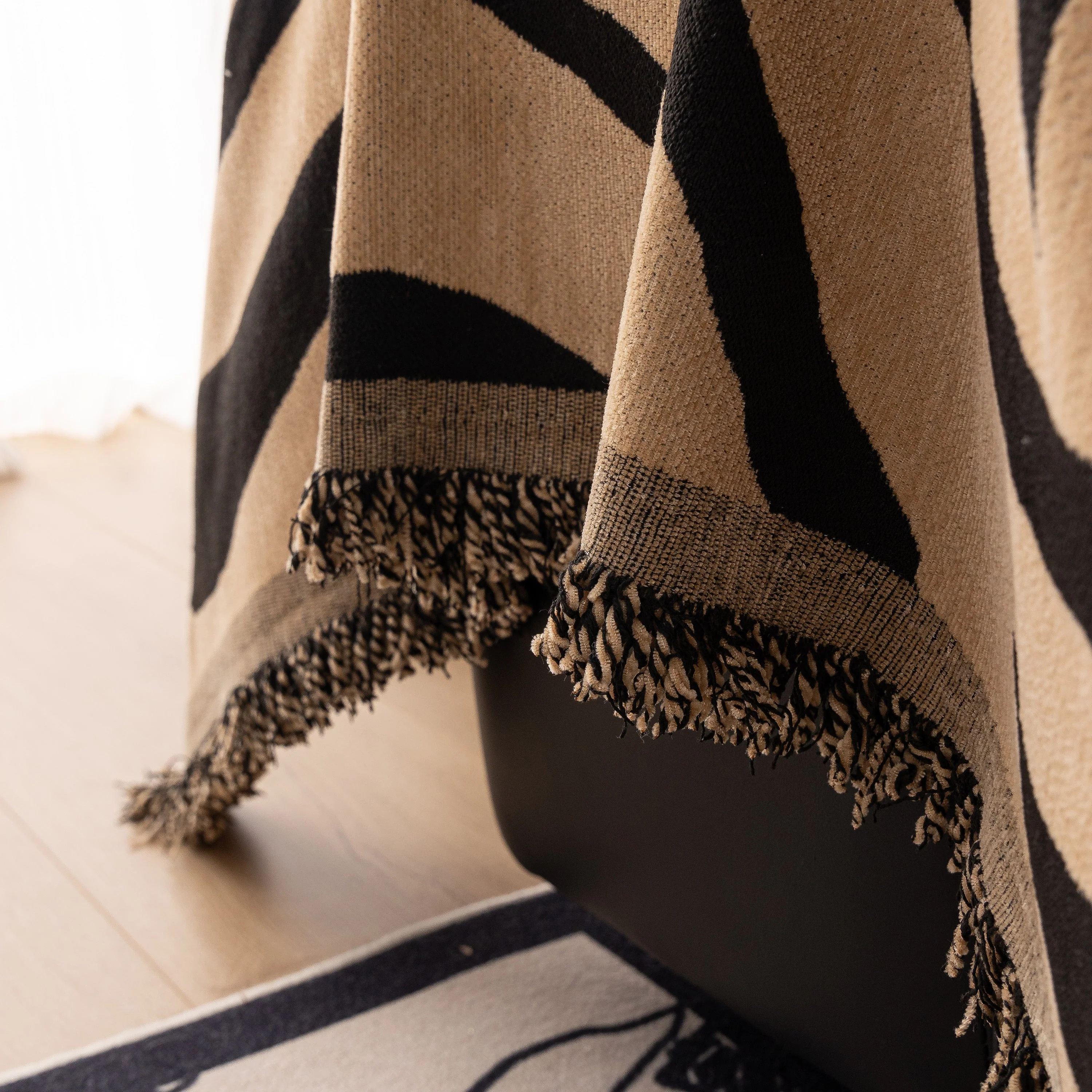 Zebra Striped Chenille Throw Sofa Cover Full-Cover Decorative Furniture Slipcover - Image 63