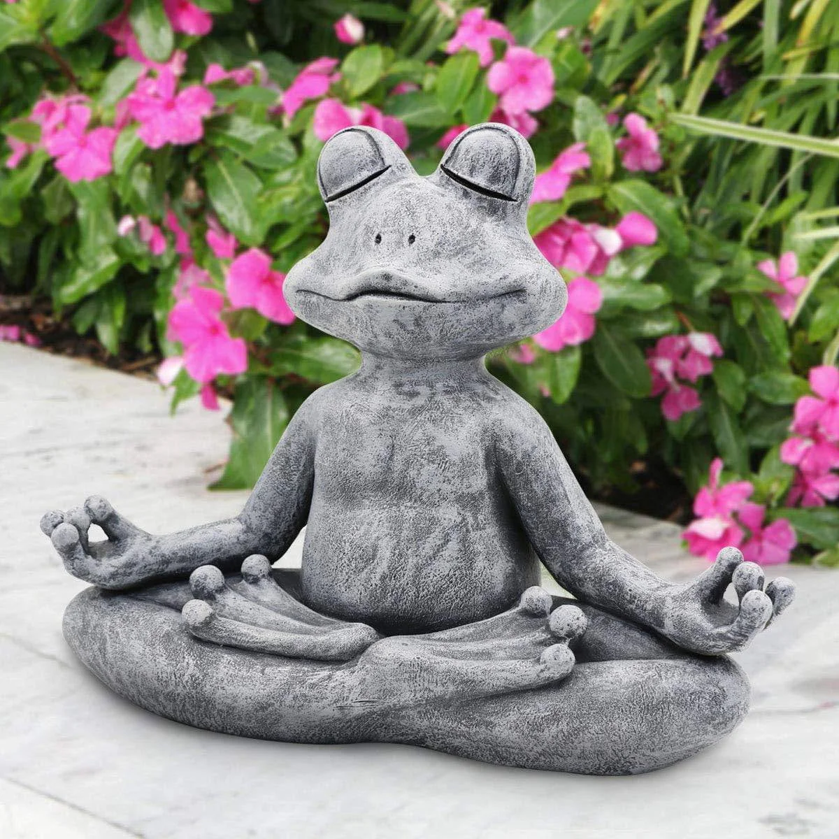 Zen Garden Meditating Yoga Frog Statue - Image 2