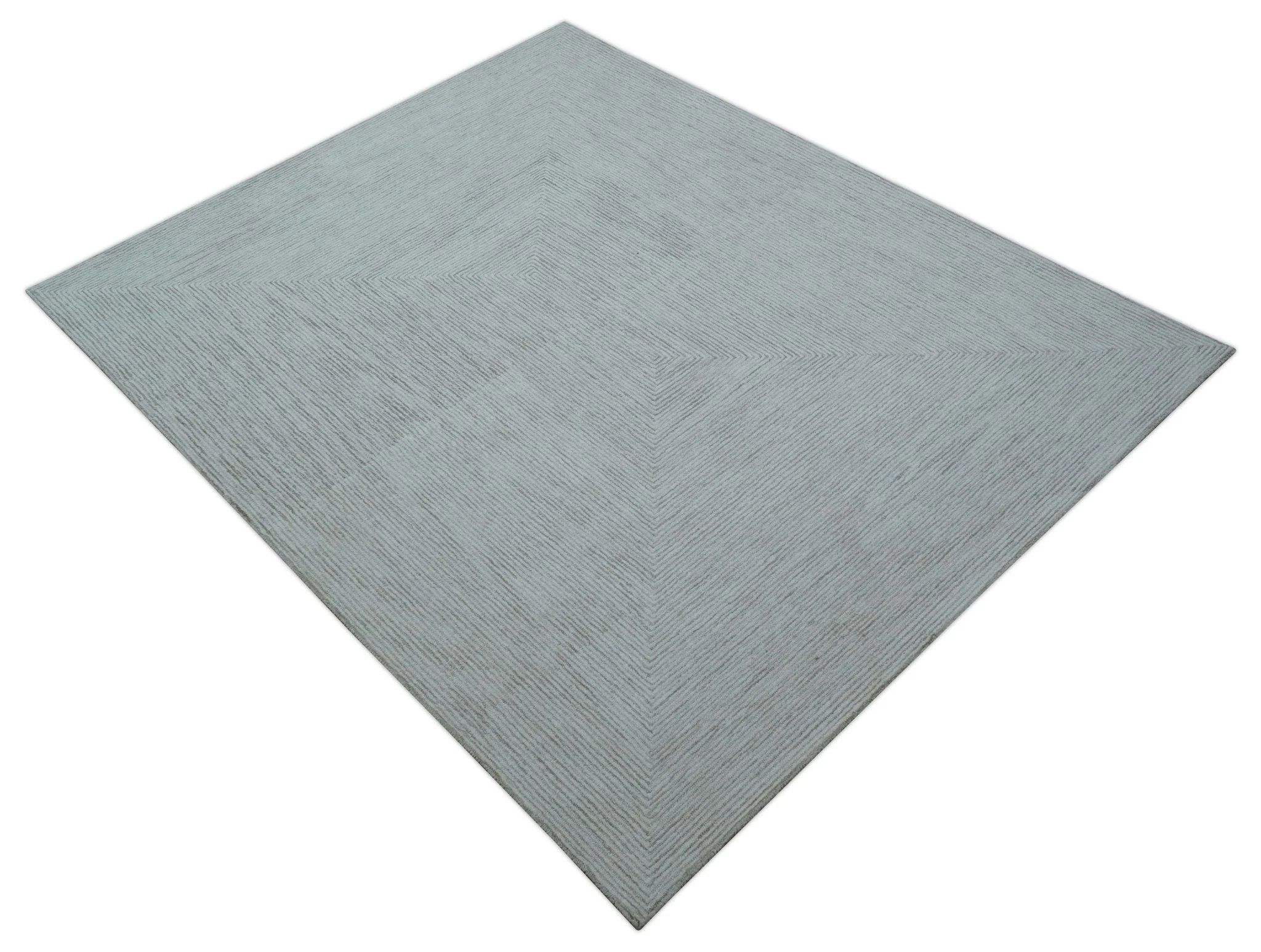 Zoha Custom Made Modern Style White And Beige Wool Rug - Image 9
